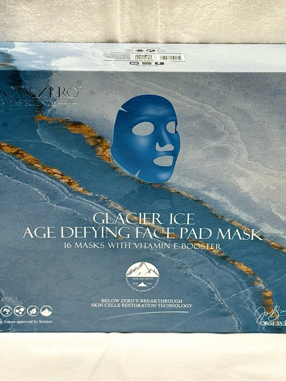 Magnificent Case of (16) Below Zero Glacier Ice Age Defying Face Pad Mask - Blue